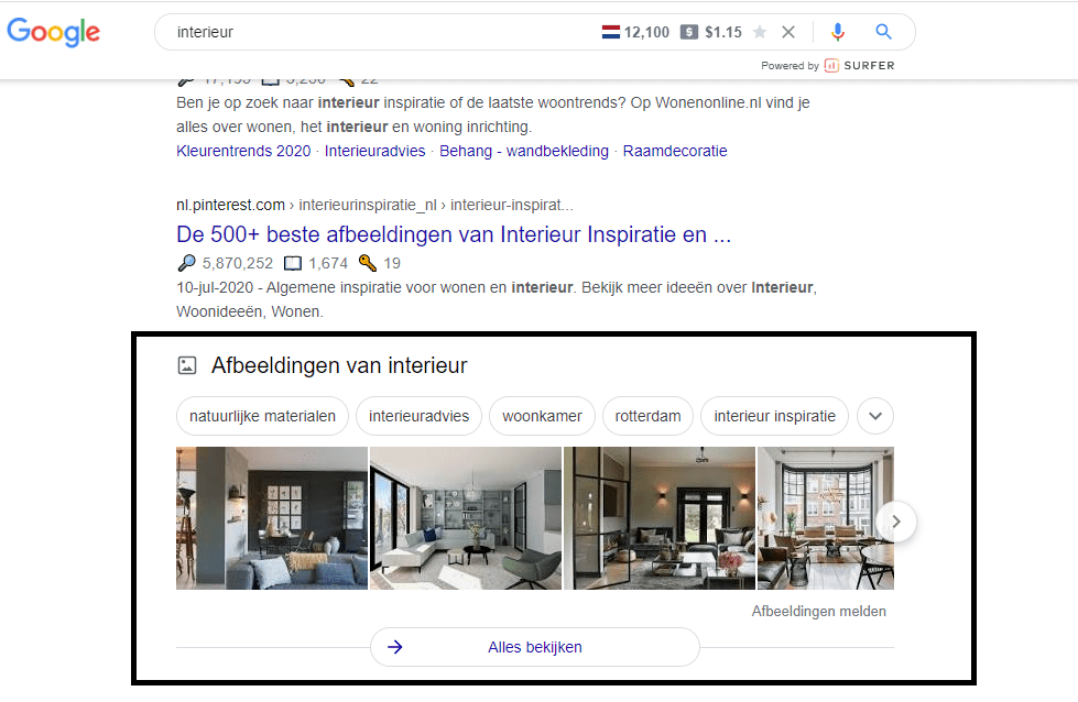 afbeeldingen krijgen steeds meer een prominente plek in de zoekresultaten van Google