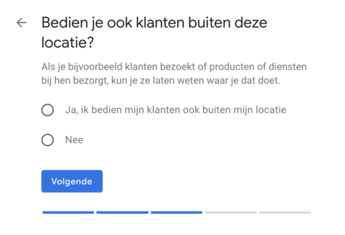 In welke gebieden bedien jij je klanten? Aan te geven  binnen Google Mijn Bedrijf