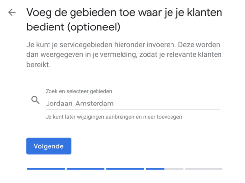 Voeg de gebieden toe waar je je klanten bediend (optioneel)