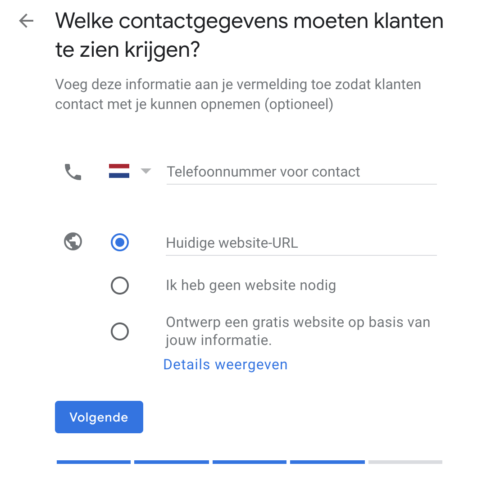 Welke contactgegevens moeten klanten te zien krijgen binnen Google Mijn Bedrijf?