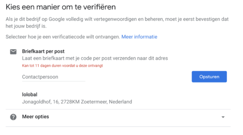 Google Mijn Bedrijf verifiëren