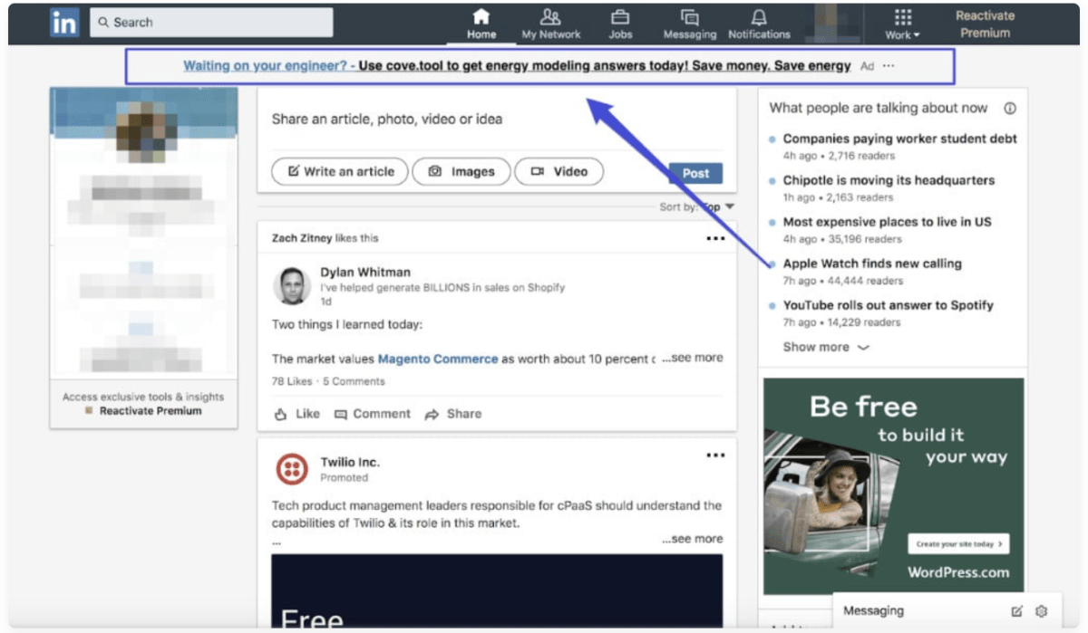 LinkedIN tekstadvertenties
