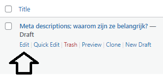 Edit je post binnen WordPress