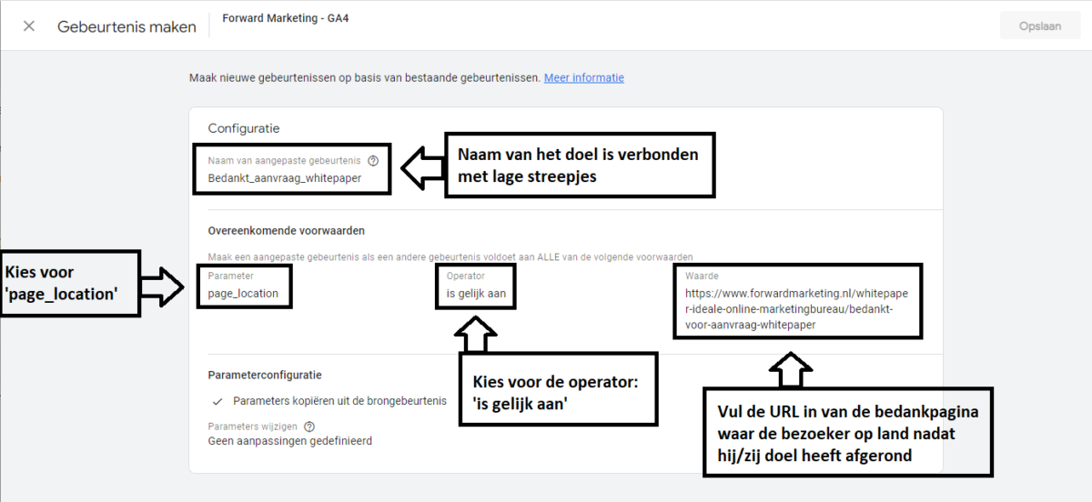 Gebeurtenis maken binnen Google Analytics 4