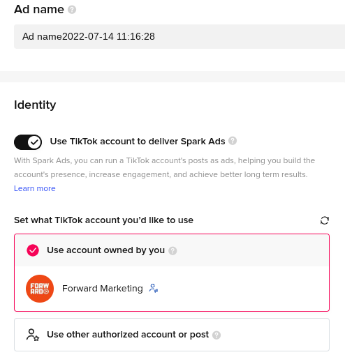 Spark ads binnen TikTok